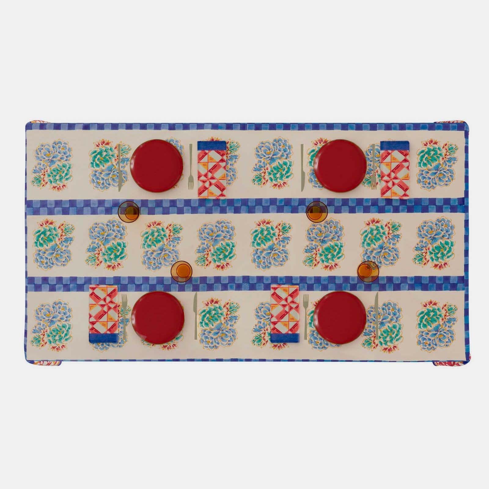 Positano Red Tiles Cotton Tablecloth