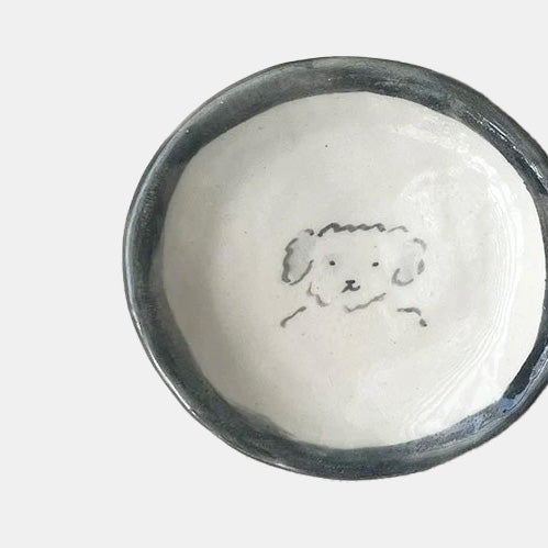 Handpainted Trinket Dish in Puppy