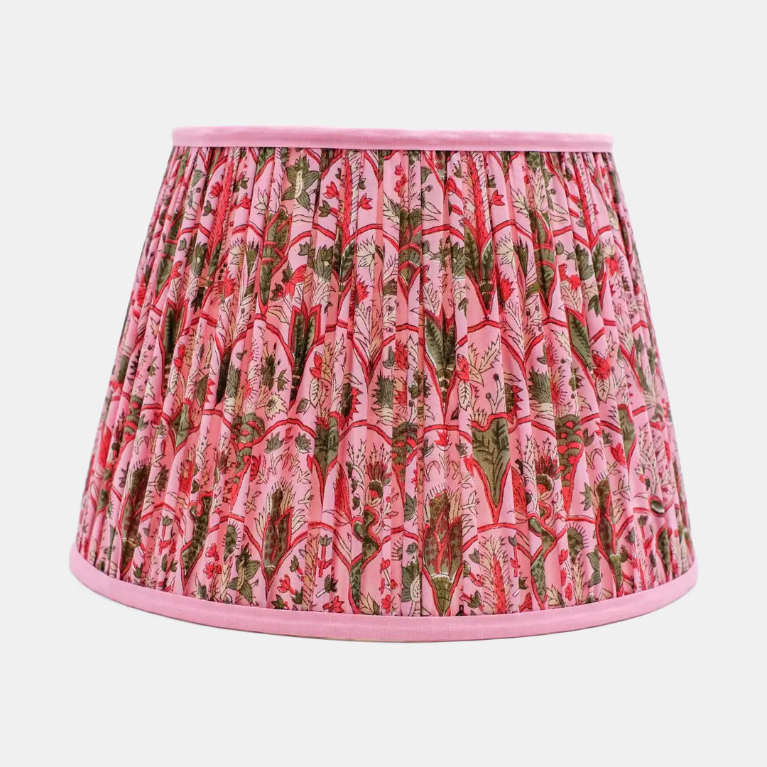 Pleated Empire Lampshade in Pink Arch