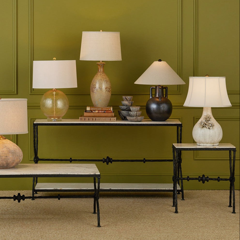 Agora White Travertine Side Table