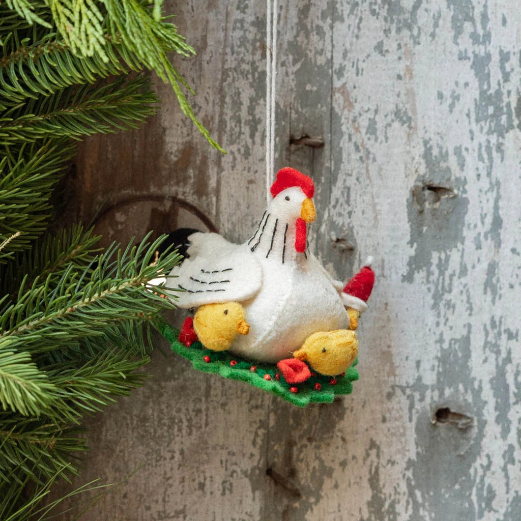 Mama Clucky the Hen with Chicks Ornament