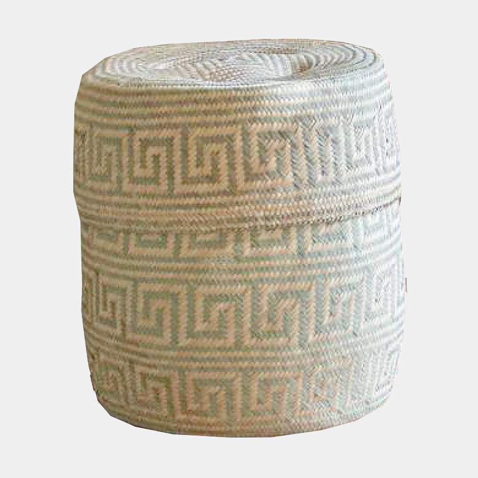 Light Green Lidded Basket in Large Tall