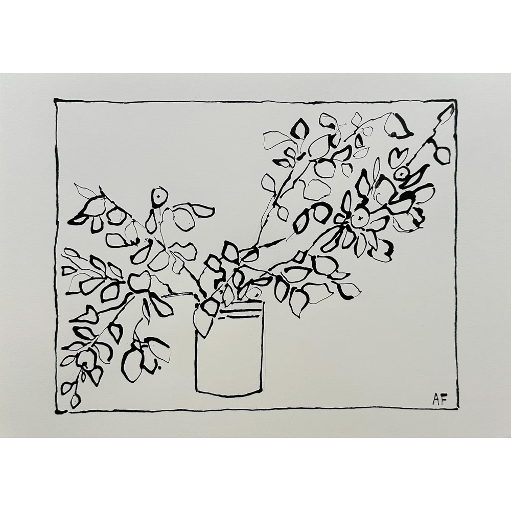 India Ink Branches in Vase by Aislinn Forbes