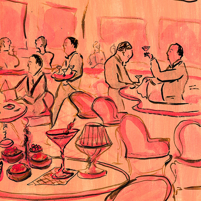 Poodles at the Pink Bar Print