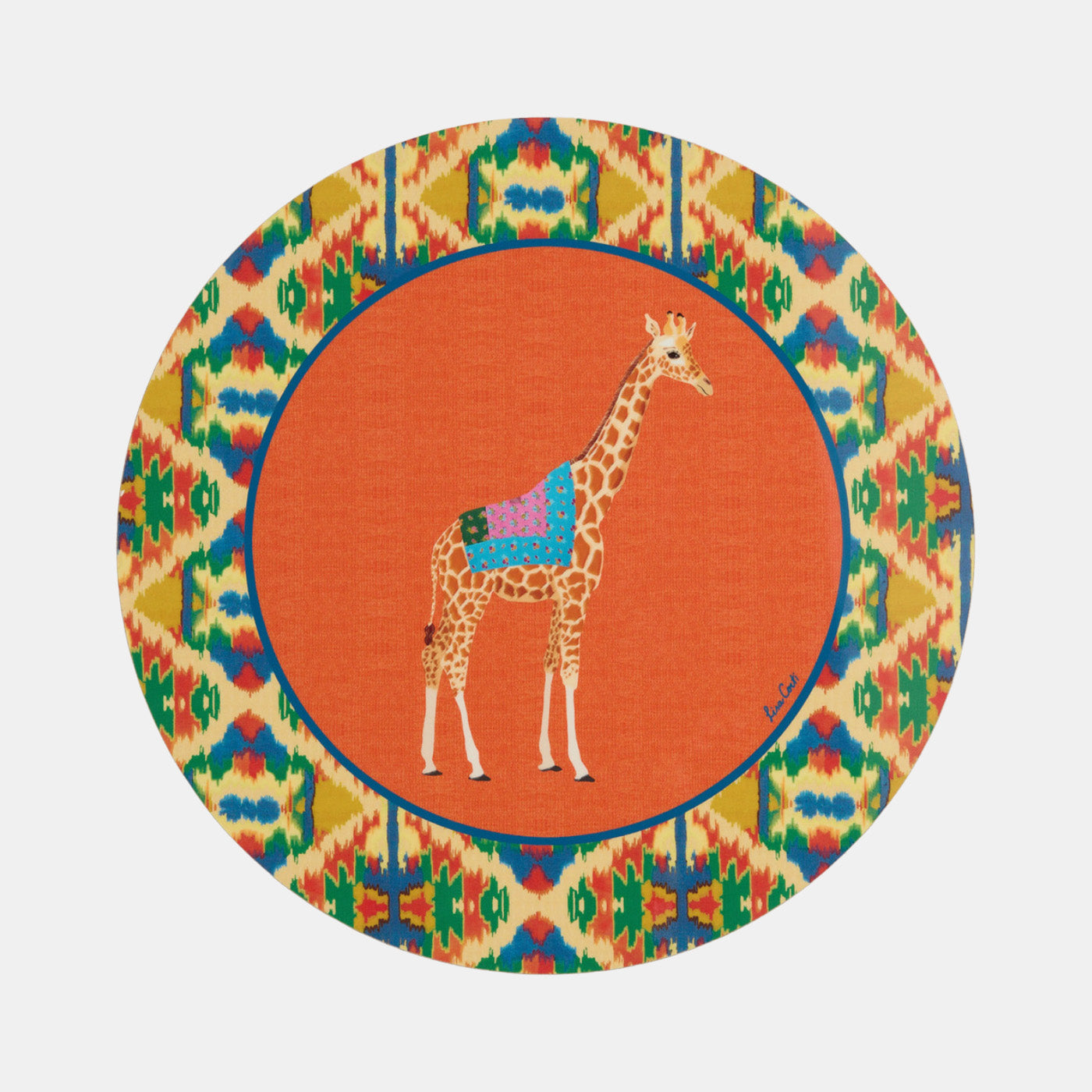 Round Placemat in Safarikat Orange