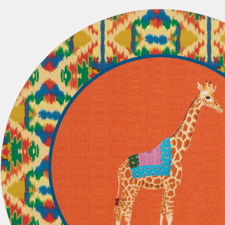Round Placemat in Safarikat Orange
