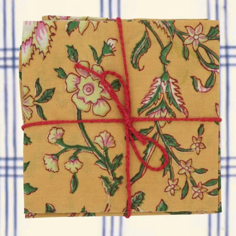 Dentelaire Moutarde Napkins: Set of 4