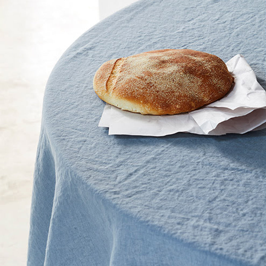 Linen Tablecloth in Scandinavian Blue
