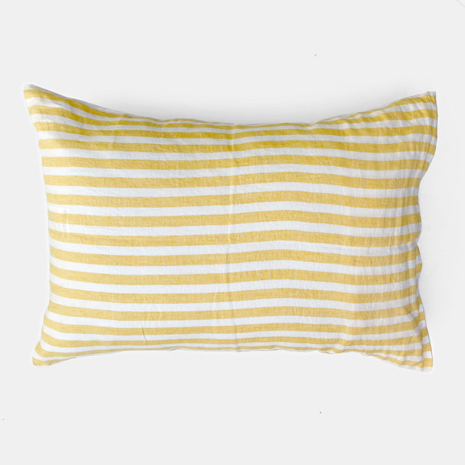 Linen Standard Pillowcase in Big Yellow Stripe