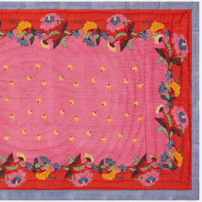 Indonesian Red Rose Junior Quilt