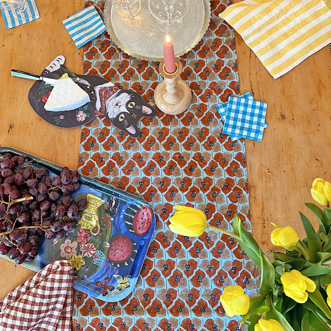 Linen Napkin in Large Yellow Stripes