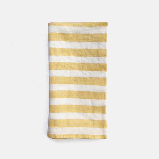 Linen Napkin in Large Yellow Stripes