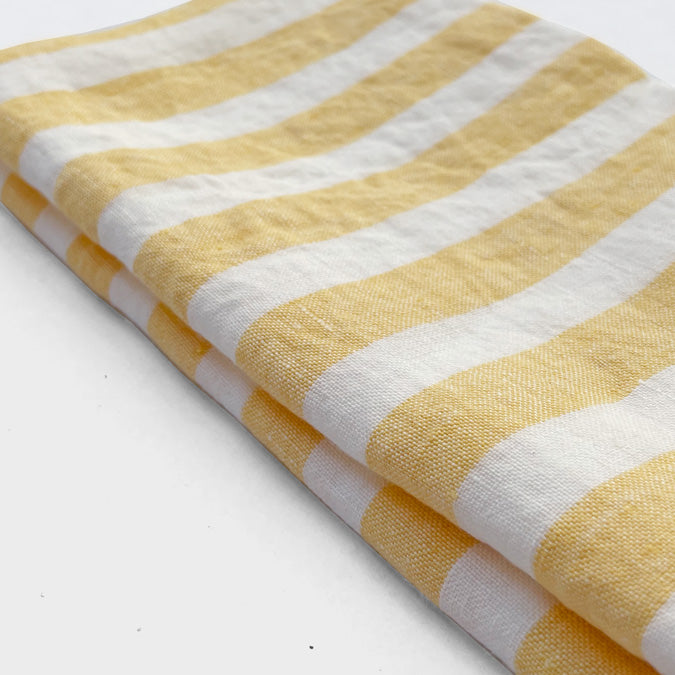 Linen Napkin in Large Yellow Stripes