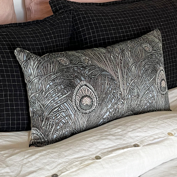 Hera Vintage Pewter Lumbar Pillow