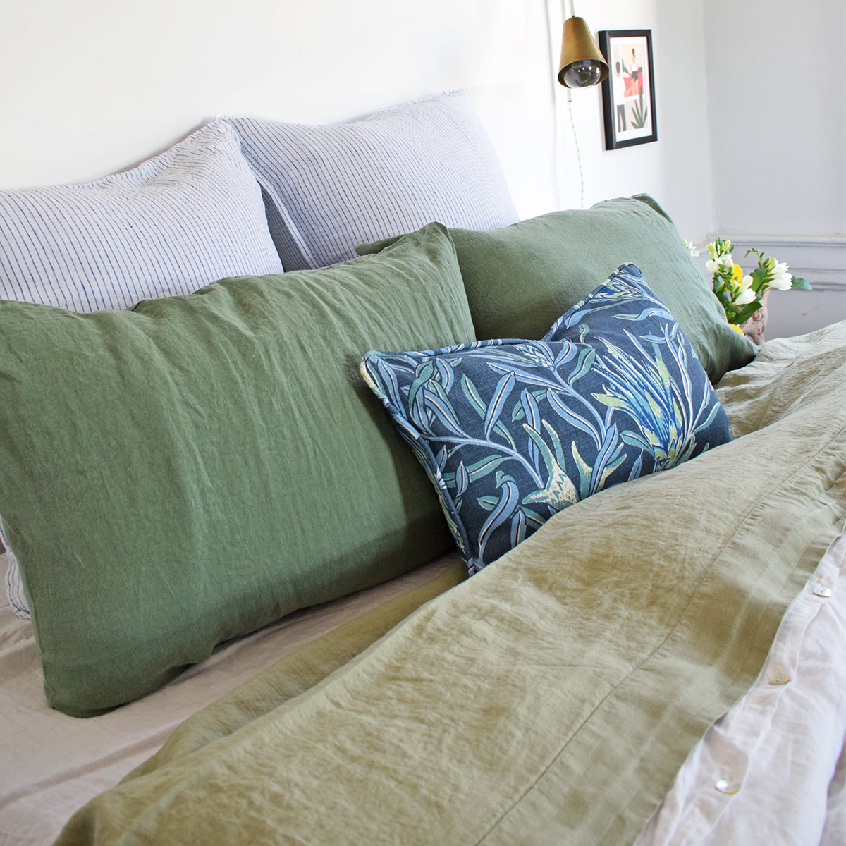 Linen Flat Sheet in Fennel