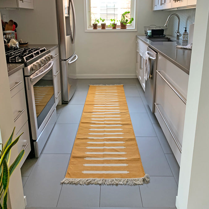 Honey Stripe Dhurrie Rug