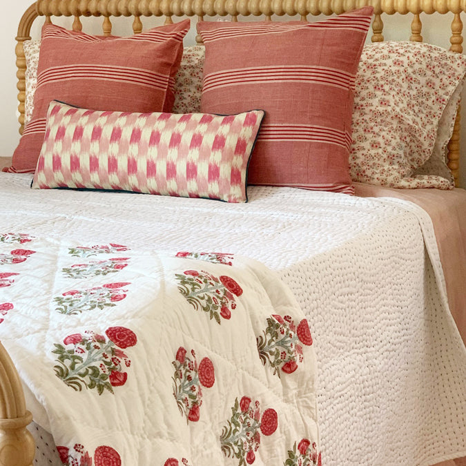 Linen Standard Pillowcase in Summer Flower