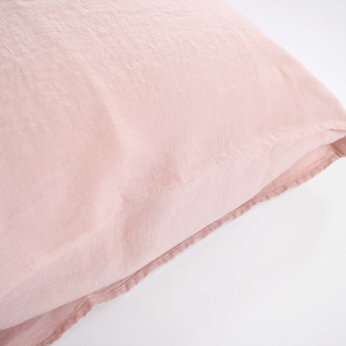 Linen Standard Pillowcase in Pale Pink