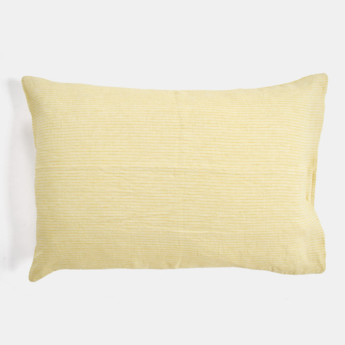 Linen Standard Pillowcase in Yellow Stripe - Collyer's Mansion