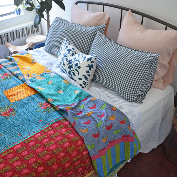 pink french linen bedding