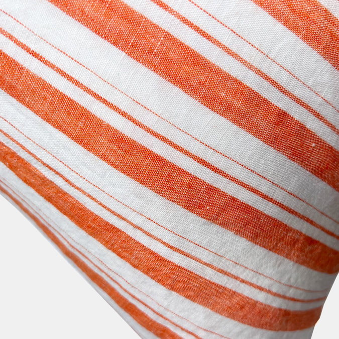 Linen Euro Pillowcase in Orange Stripe