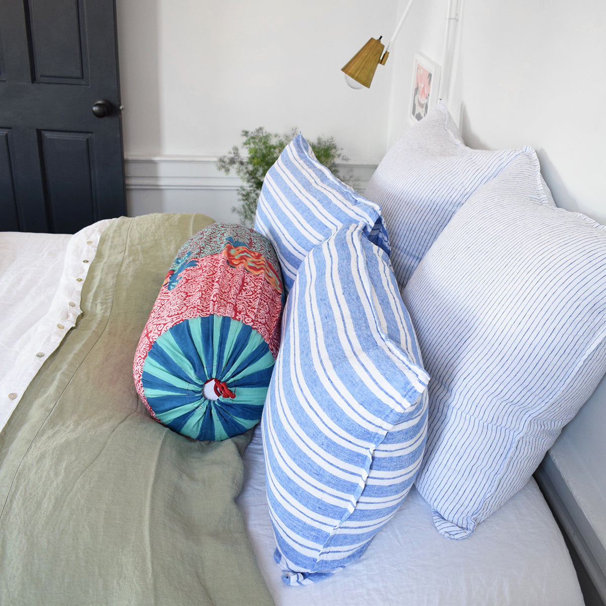 Linen Flat Sheet in Fennel