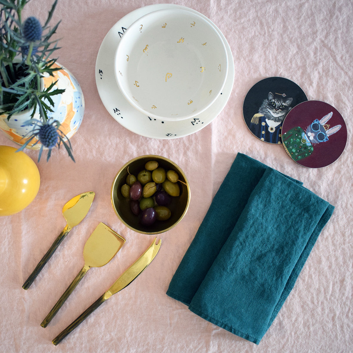 Linen Tablecloth, nude, Tablecloth, Linge Particulier, Collyer&#39;s Mansion - Collyer&#39;s Mansion