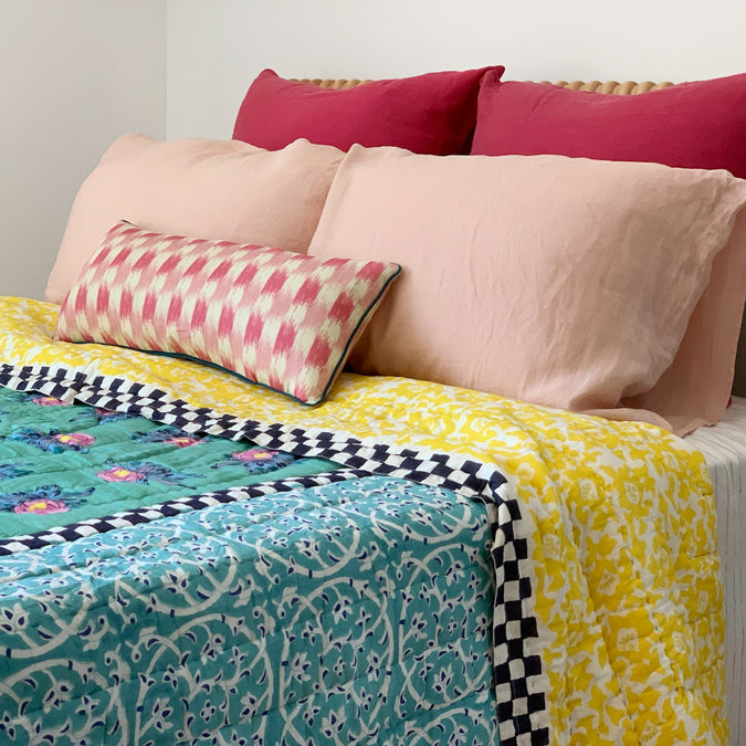 Linen Euro Pillowcase in Tyrian Pink