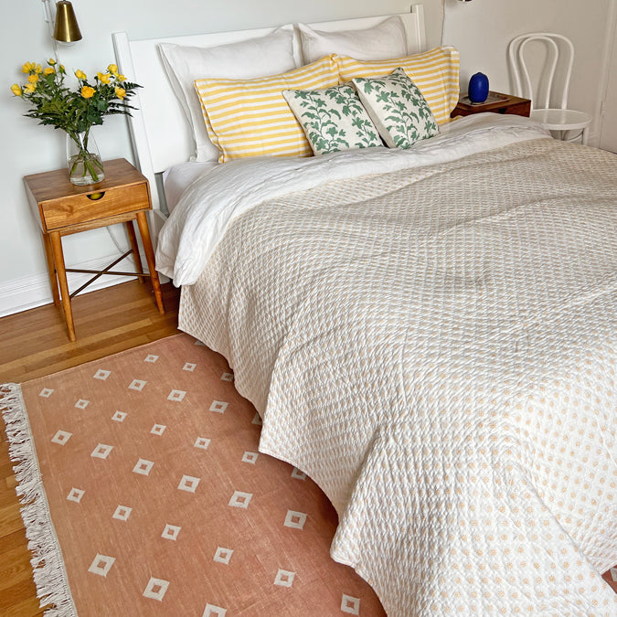 Linen Standard Pillowcase in Big Yellow Stripe
