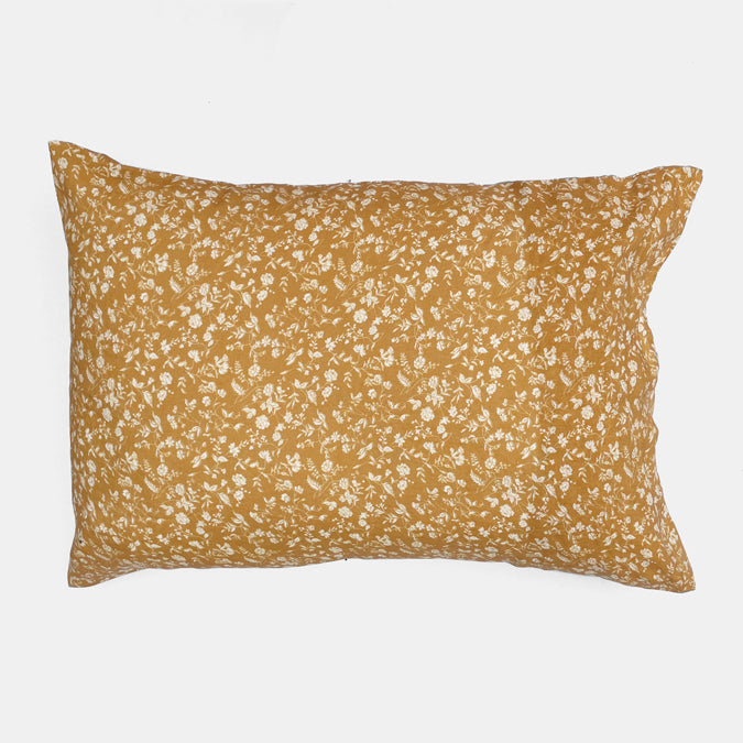 Linen Standard Pillowcase in Saffron Flower